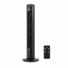 32” Oscillating Tower Fan with Remote – 3 Speeds, Black