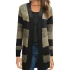 O/s Striped Open Front Cardigan Shawl