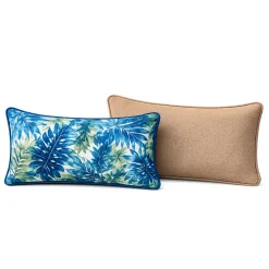 Outdoor Lumbar Cushion 13 x 19 in – Belize Blue Tropical Accent Pillow