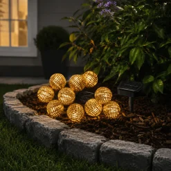 Outdoor Solar String Lights – 2 m Warm White Decorative Globe Lights