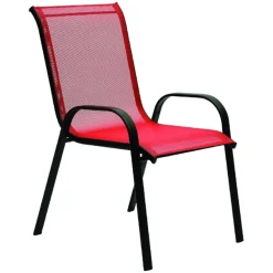 Outdoor Stackable Textilene Chair - Red