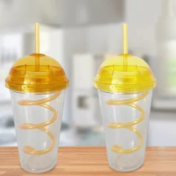16 Oz Double Wall W/swirl Straw