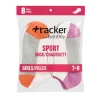 8-Pack Girls No-Show Sport Socks (Ages 7–9) – Cotton Blend with Contrast Heel & Toe