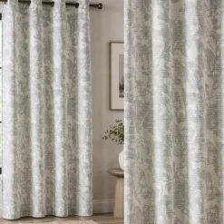 2-Pack Grey Botanical Blackout Curtain Panels – 52" x 84"