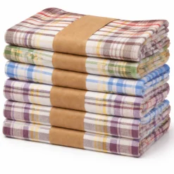 6-Pack Plaid Kitchen Towels – Soft & Absorbent Everyday Essentials
