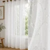 2-Pack Sheer Embroidered Grommet Curtain Panels – White 52" x 84"