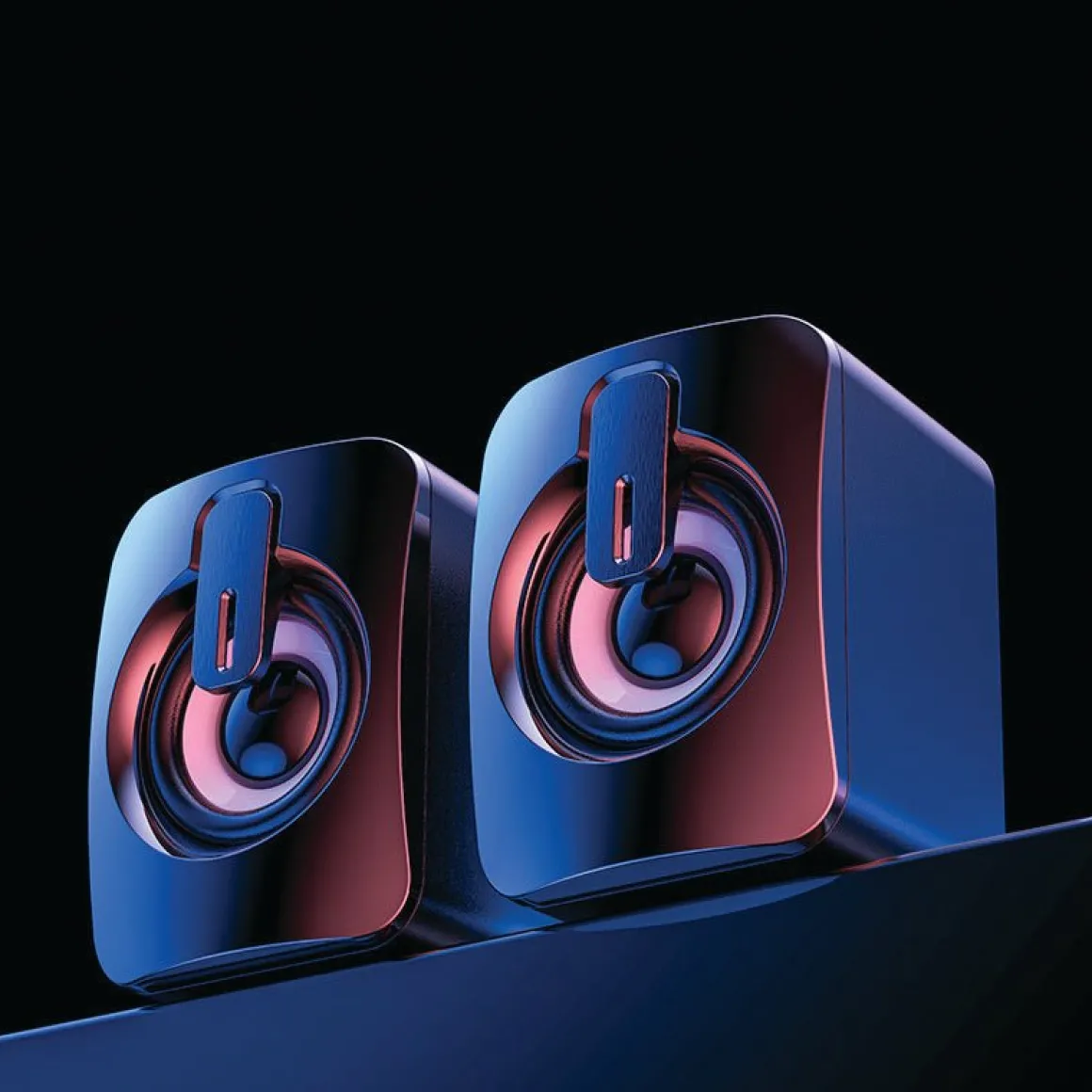 Pair Of Gaming Speakers Fancy Light