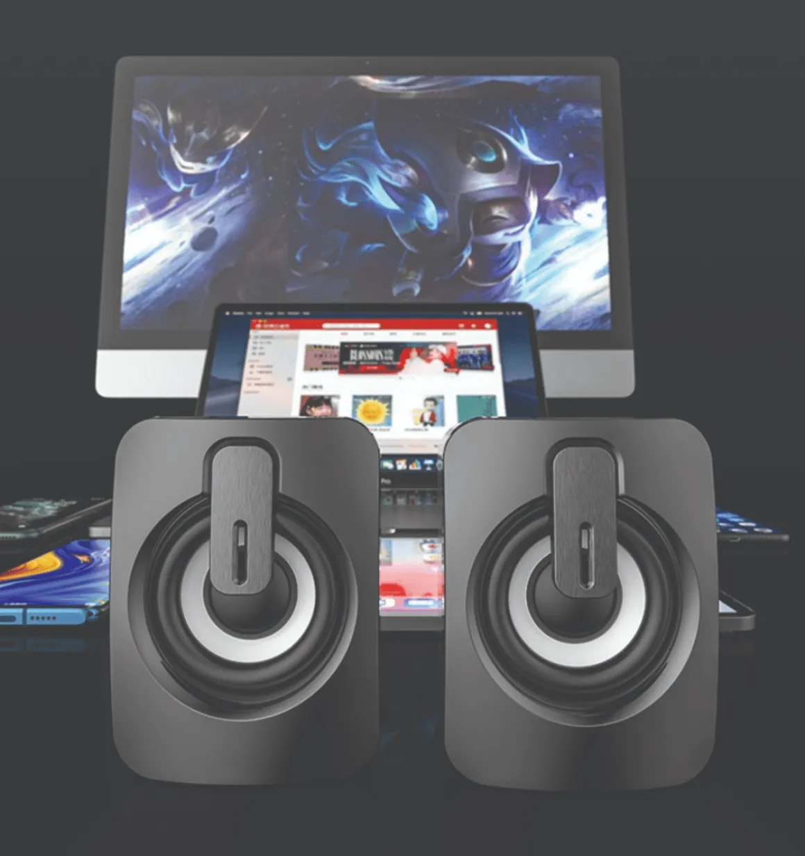 Pair Of Gaming Speakers Fancy Light