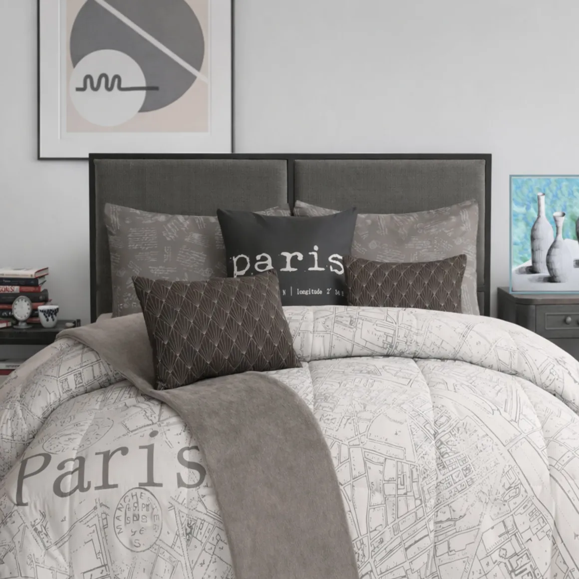 Paris - Comforter Set Grey