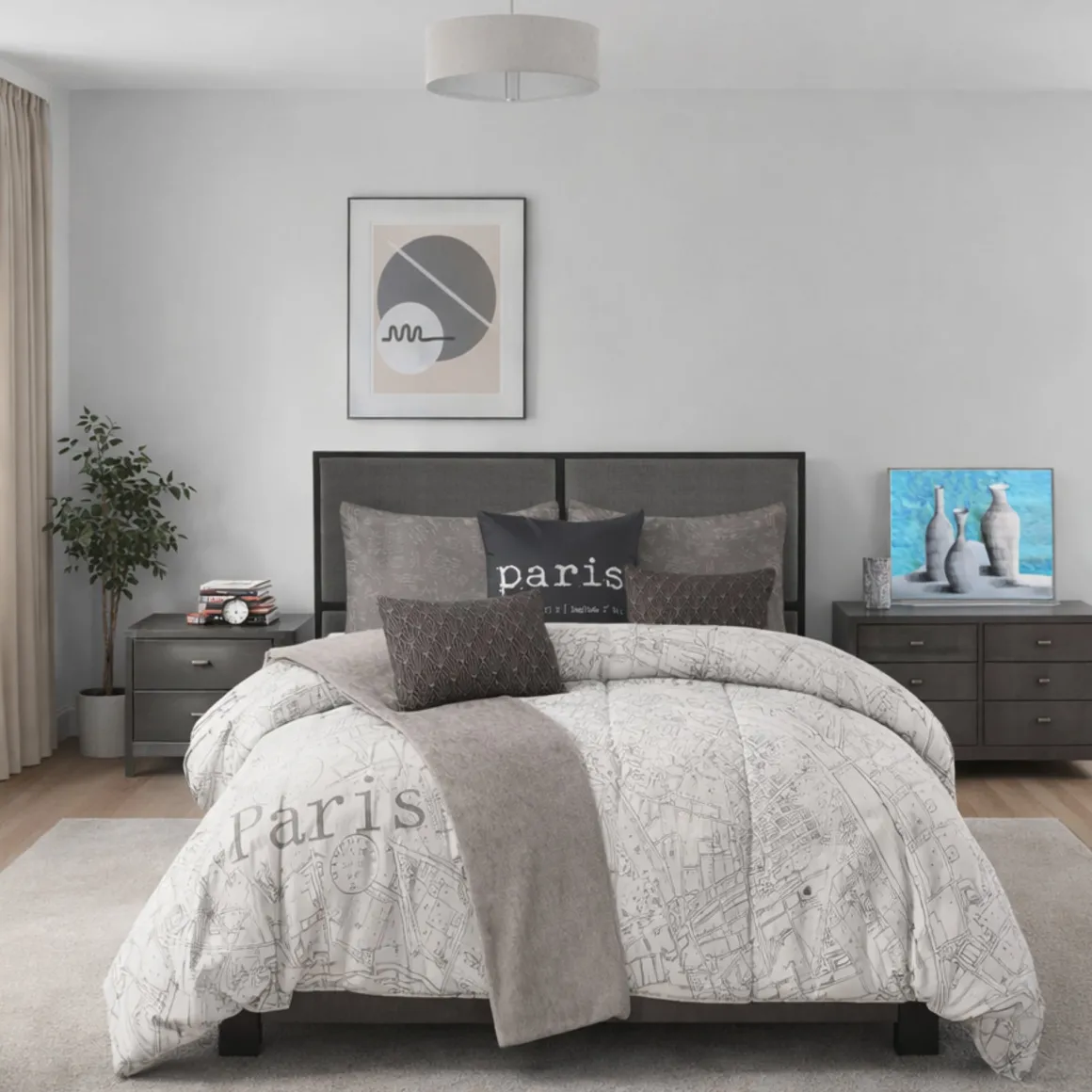 Paris - Comforter Set Grey