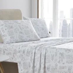 PARIS MAP Microfiber Sheet Set- White