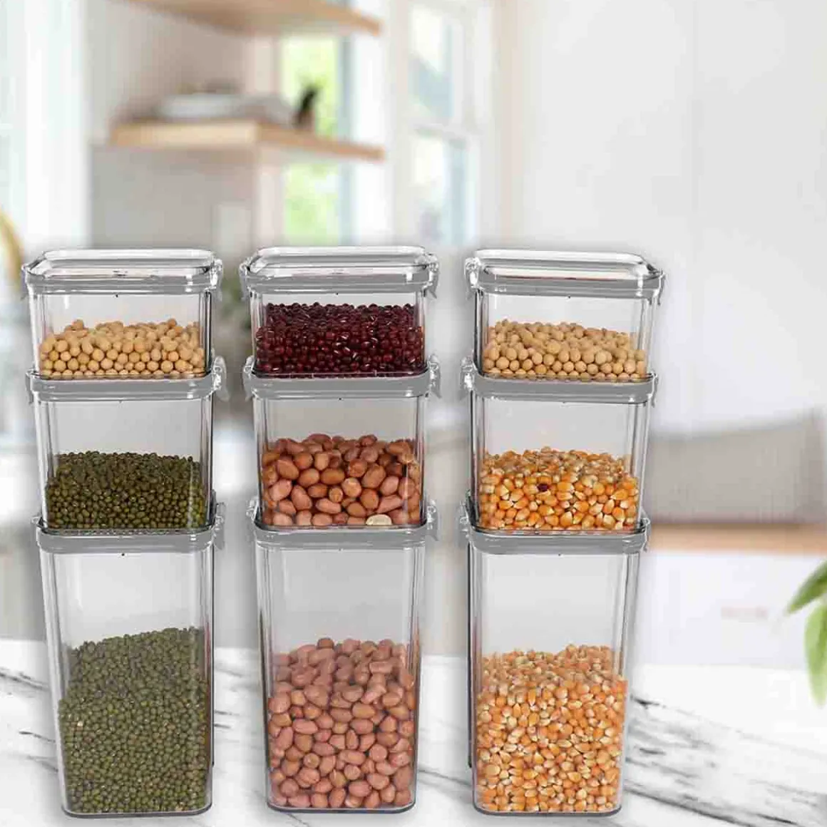 9pcs Airtight Container Set Grey