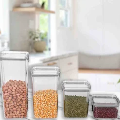 4pcs Airtight Plastic Container Set With Lid