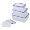 4pcs Rectangular Food Container Set Blue