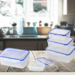 4pcs Rectangular Food Container Set Blue