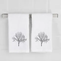 2pc Trees Towel / White