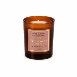 Peony Scented Candle in Amber Glass