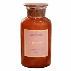 Peony Scented Candle in Decorative Glass Bottle