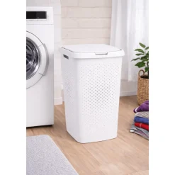 Perforated Laundry Hamper with Lid