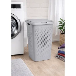 Perforated Laundry Hamper with Lid