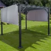 Pergola with retractable covers