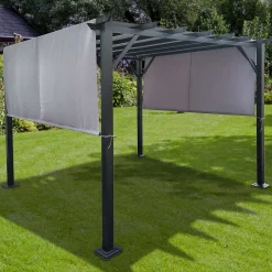 Pergola with retractable covers