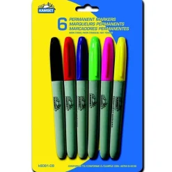Permanent Markers - 6 Asst