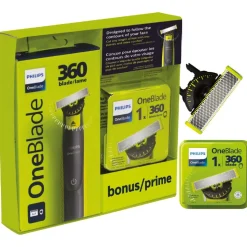 Philips One Blade 360 Trimmer with 3x Bonus 360 Blade