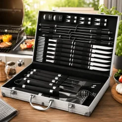 33-Piece BBQ Tool Set with Stainless Steel Case