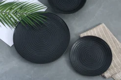 12 Piece Black Dinnerware Set