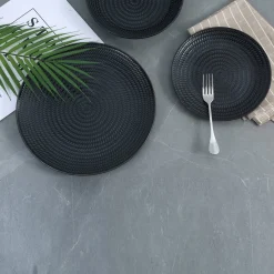 12 Piece Black Dinnerware Set