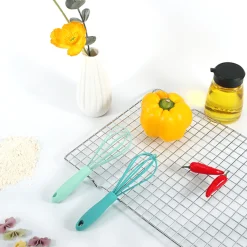 2 Pieces Mini Silicone Whisk Set 7 Green