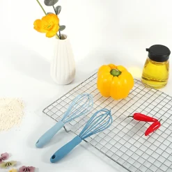 2 Pieces Mini Silicone Whisk Set 7 Blue