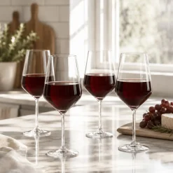 Piedmont Wide Stripe Red Wine Glasses – Set of 4