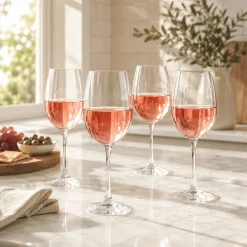 Piedmont Wide Stripe Rosé Wine Glasses – Set of 4