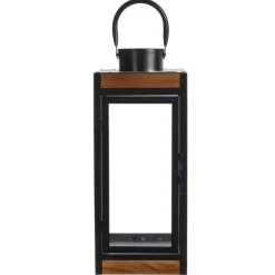 Pine & Black Iron Lantern