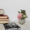 Pink Peony In White Glass Pot 14*14*28