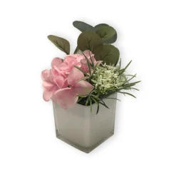 Pink Peony In White Glass Pot 14*14*28