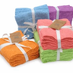 5pk Face Cloth 12x12in Solid Cotton
