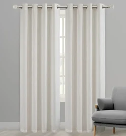 2pk Panels 52x84 Faux Linen Oatmeal