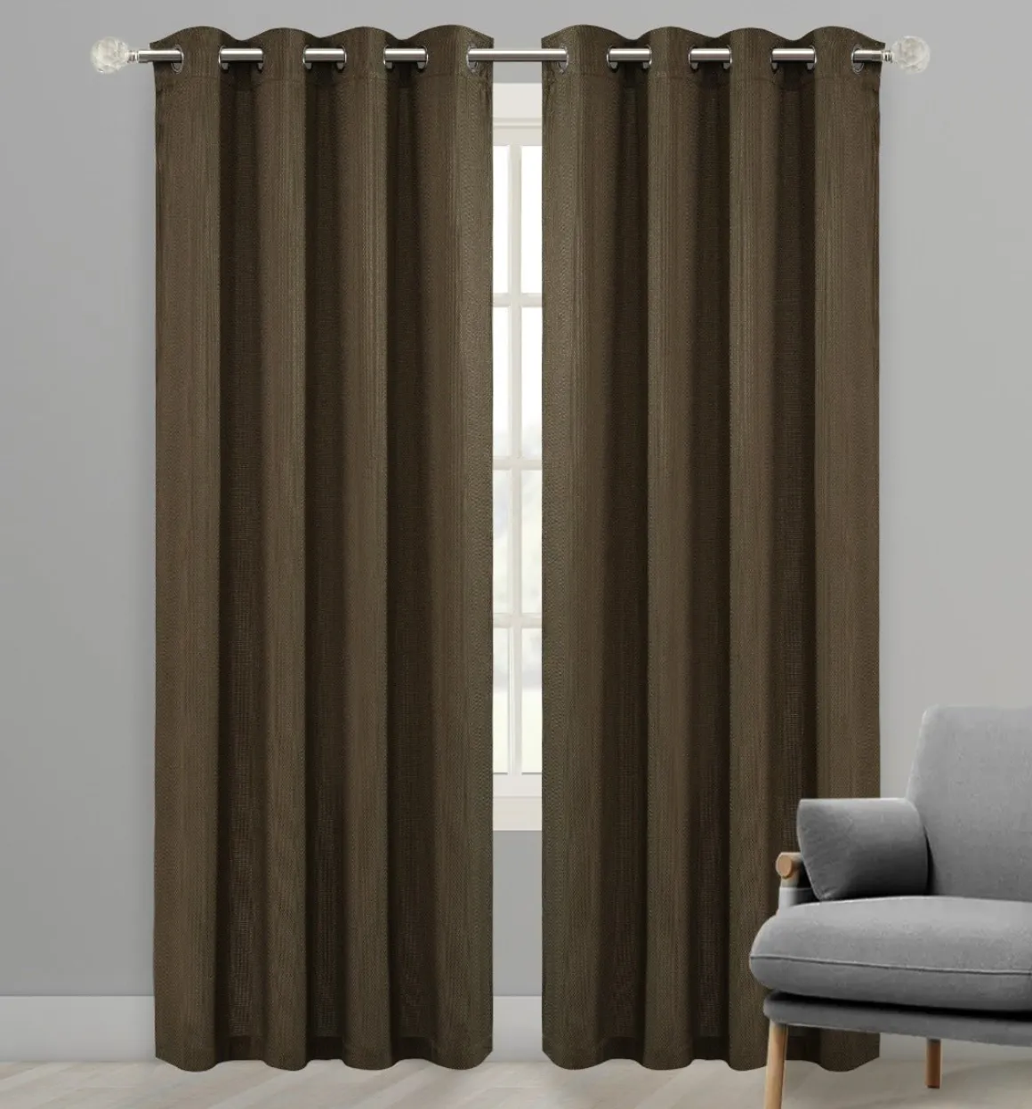 2pk Panels 52x84 Jacquard Waffle