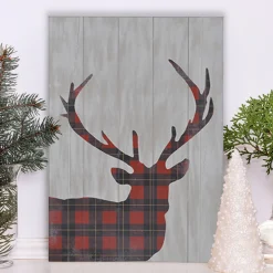 Plaid Deer Body Art Mural