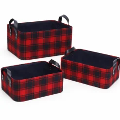 Plaid Fabric Basket