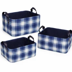 Plaid Fabric Basket
