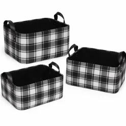 Plaid Fabric Basket