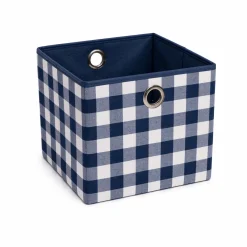 Plaid Fabric Square Basket 30*30*26.5
