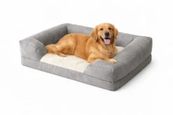 Plush Comfort Pet Bed with Supportive Bolsters