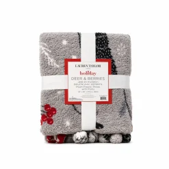 Plush Fleece Throw With poms 50*60