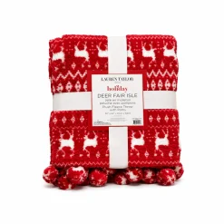 Plush Fleece Throw With poms 50*60