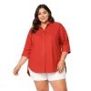 Plus Size Long Sleeve Button-Up Shirt